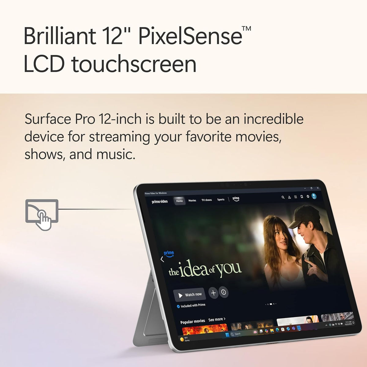 Microsoft Surface Pro 2-en-1 (2025) : ordinateur compact portable/tablette, Windows 11, Copilot+, écran tactile 12 pouces, processeur Snapdragon X Plus (8 cœurs), 16 Go de RAM, 256 Go de stockage, finition platine.