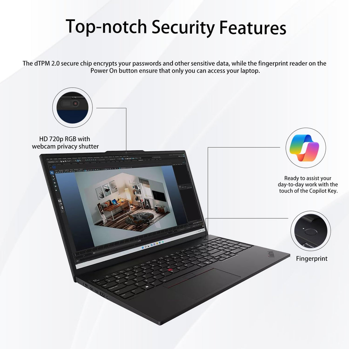 Ordinateur compact portable professionnel Lenovo ThinkPad E16 : écran tactile antireflet FHD+ 16 pouces, processeur AMD Ryzen 5 7535U, 32 Go de RAM DDR5, SSD de 1 To, Wi-Fi 6E, lecteur d’empreintes digitales, webcam rétroéclairée, Windows 11 Pro et