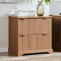 Classeur à deux tiroirs JXQTLINGMU dotée de station de charge, classeur latéral cannelé 30 pouces avec tringle de suspension pour dossiers format lettre/légal/A4, grand plateau pour imprimante, meuble de bureau en bois pour imprimante, finition grain