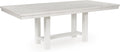 Table de salle à manger extensible Signature Design by Ashley Robbinsdale, style décontracté, dotée de rallonge centrale amovible, piètement à tréteaux, placage frêne, plateau effet planches, 2 rallonges centrales amovibles, 8 couverts, blanc