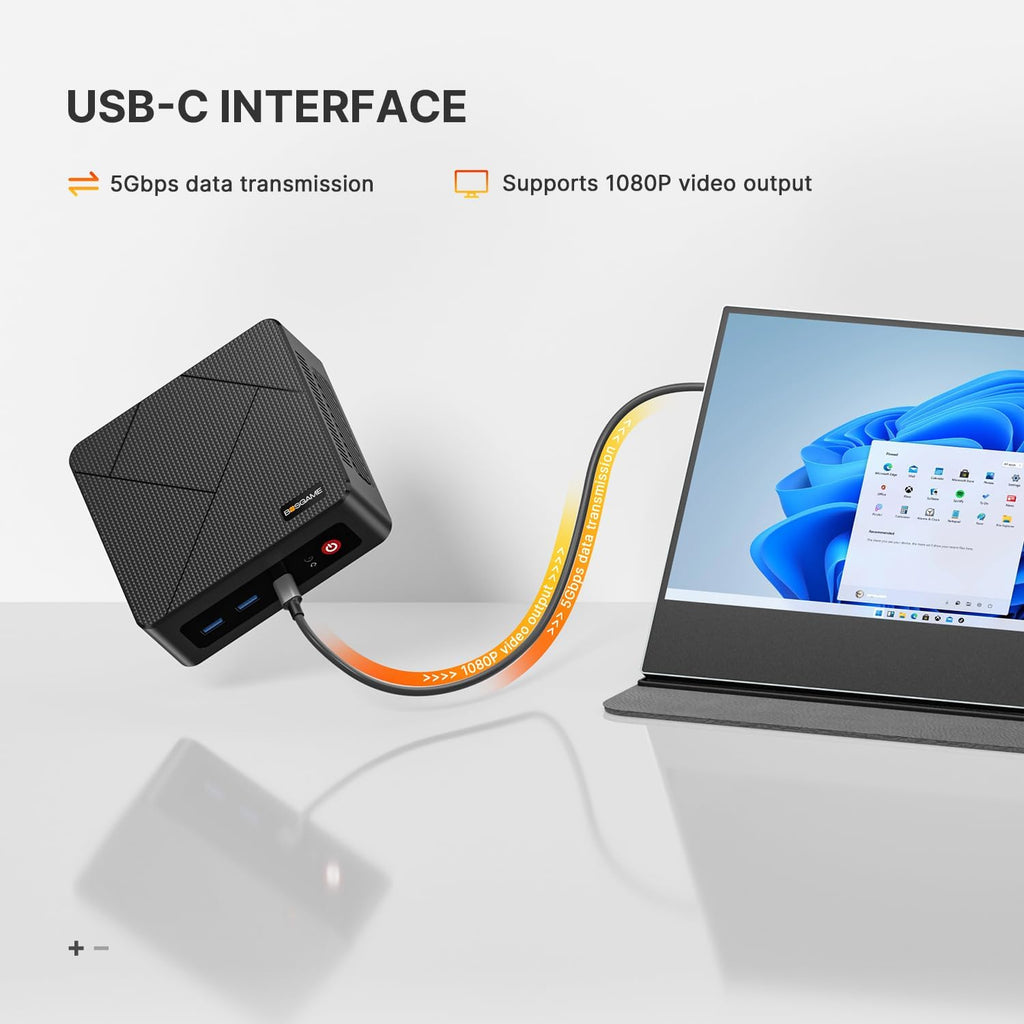 Mini PC BOSGAME E4 : mini-ordinateurs doté de processeur AMD Ryzen 5 3550H, 16 Go de RAM DDR4, SSD PCIe de 512 Go, double port RJ45, triple affichage 4K, USB-C, USB 3.2, Wi-Fi 5/Bluetooth 5.0. Ordinateurs de bureau au format compacts pour le bureau…