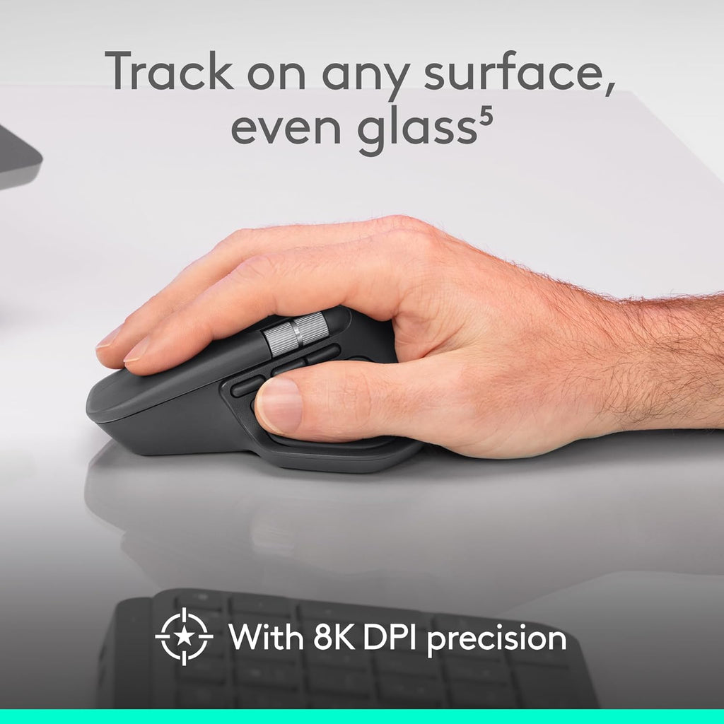 Logitech MX Master 4, souris à connectivité sans fil ergonomique doté de retour haptique performant, défilement ultra-réactif, chargement USB-C, Bluetooth, Windows, macOS - Graphite