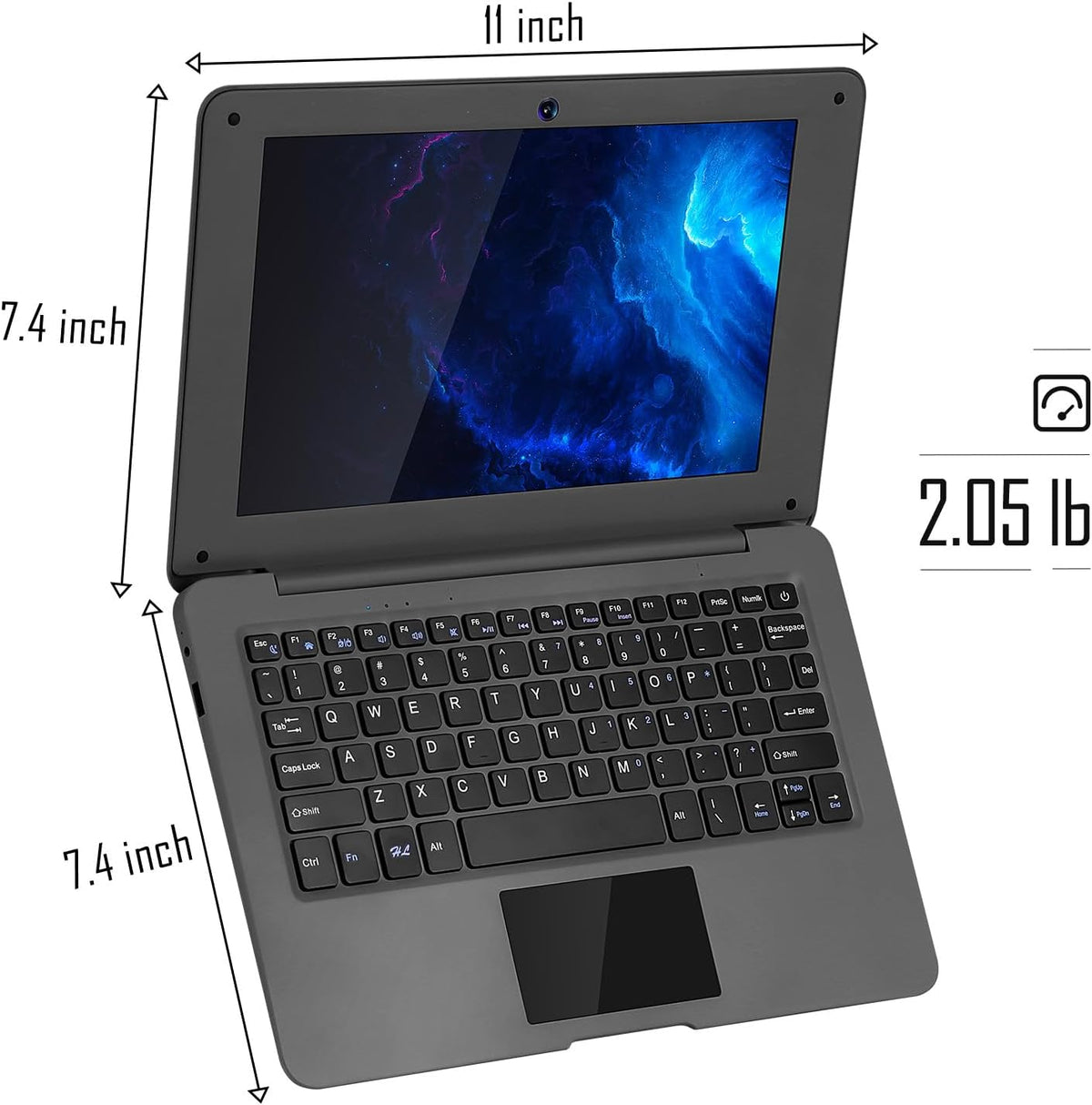 Ordinateur compact portable G-Anica (10,1 pouces), processeur quadricœur sous Android 12.0, netbook avec Wi-Fi, webcam et Bluetooth, mini ordinateur compact portable avec sacoche, souris et tapis de souris pour enfants et adultes (noir)