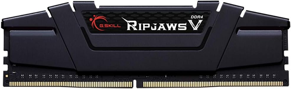 Mémoire RAM DDR4 G.SKILL RipjawsV Series (XMP) 16 Go (1 x 16 Go) 3 200 MT/s CL16-18-18-38 1,35 V Intel AMD pour ordinateur de bureau U-DIMM - Noir (F4-3200C16S-16GVK) – Modèle pratique