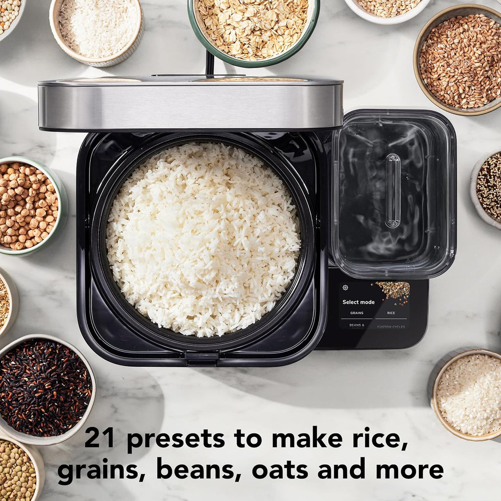 Cuiseur à riz et à céréales KitchenAid 8 tasses doté de balance intégrée et cuisson différée, KGC3155BM