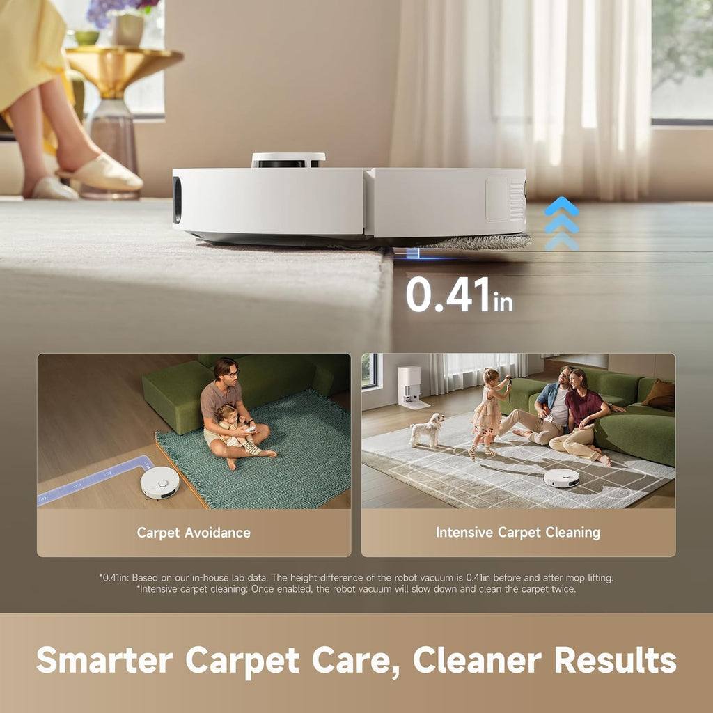 Aspirateur et laveur robot DREAME D30 Ultra, aspiration hautes performancese de 25 000 Pa, station de base tout-en-un doté de vidage automatique après 100 jours, technologie MopExtend pour le nettoyage des bords, détection intelligente des…