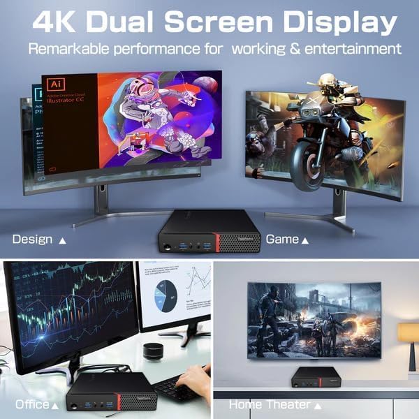 Ordinateur de bureau Lenovo Thinkcentre M715Q AMD Ryzen 3 Pro-2200GE 4 Go 128 Go SSD W11H (Reconditionné) – Modèle pratique