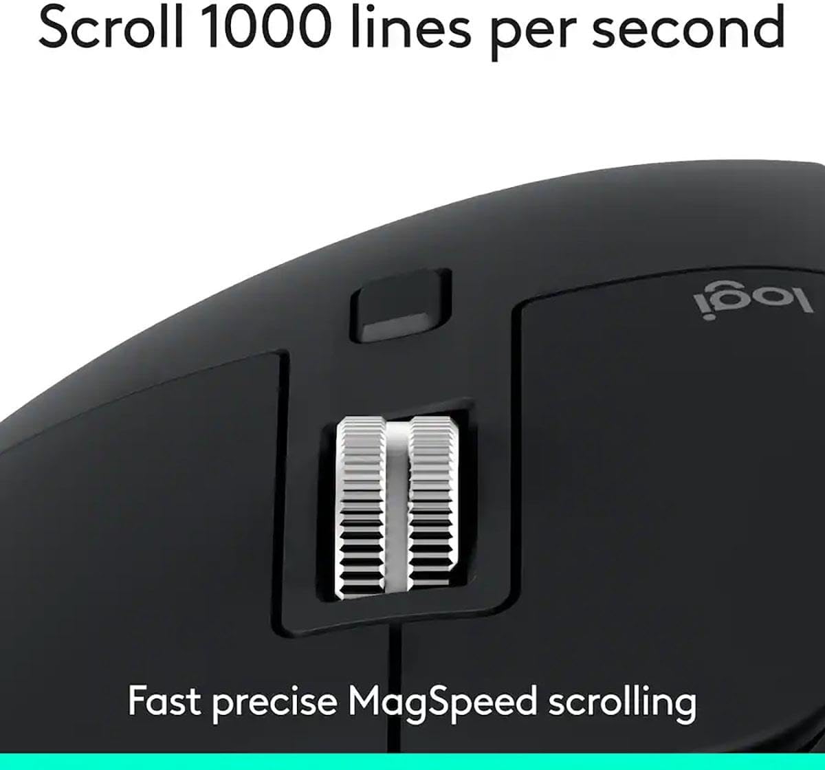 Logitech MX Master 3S - Souris à connectivité sans fil haute performance doté de défilement ultra-réactif, ergonomie, 8 000 DPI, technologie Track on Glass, clics silencieux, Bluetooth, compatible Windows, Linux et Chrome, noire