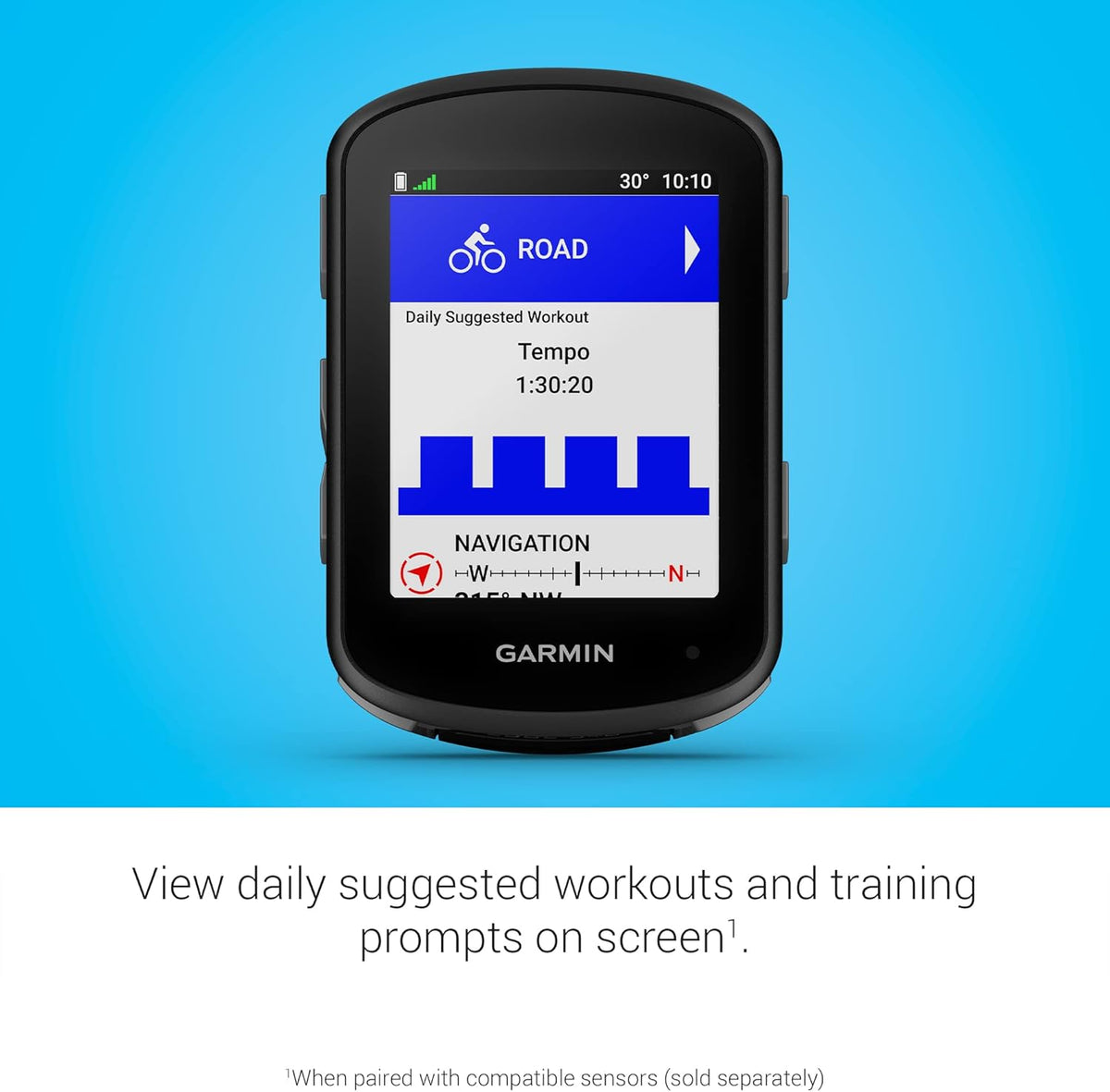 Garmin Edge 540, compteur GPS de vélo au format compact doté de commandes par boutons, coaching adaptatif ciblé, navigation avancée et bien plus encore