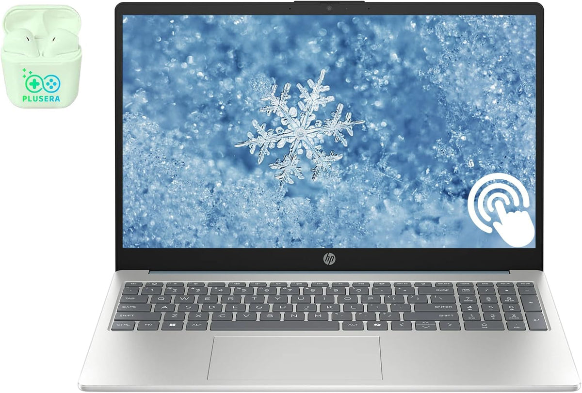 Ordinateur compact portable HP 15,6" FHD tactile pour professionnels et étudiants, 16 Go de RAM, SSD de 256 Go, processeur Intel Core i3 à 8 cœurs, écouteurs PLUSERA, bleu clair de lune