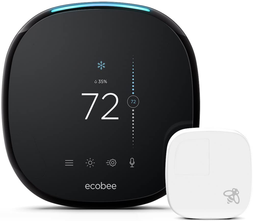 Thermostat intelligent 4 pouces doté de Alexa intégrée et capteur de température ambiante inclus