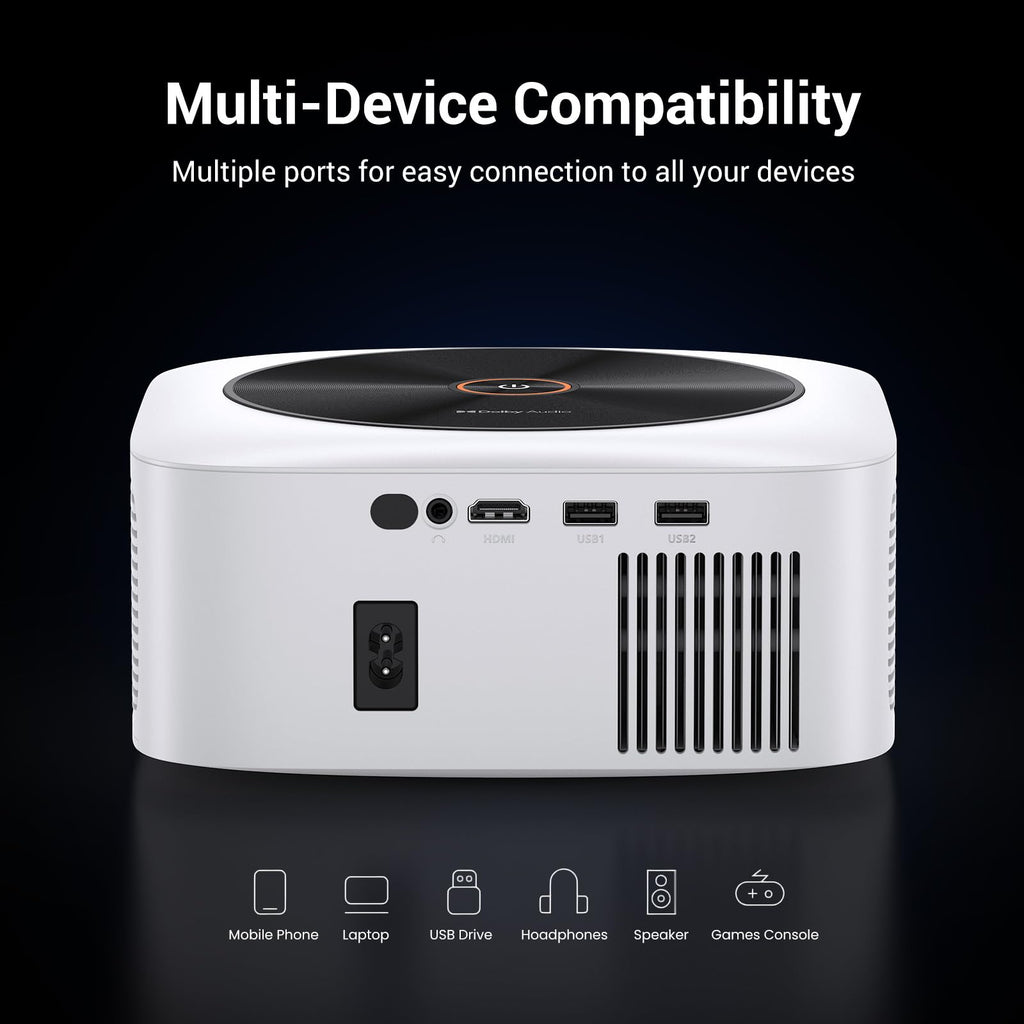 Projecteur extérieur intelligent HAPPRUN 1500 lumens ANSI, résolution 4K – Modèle pratique