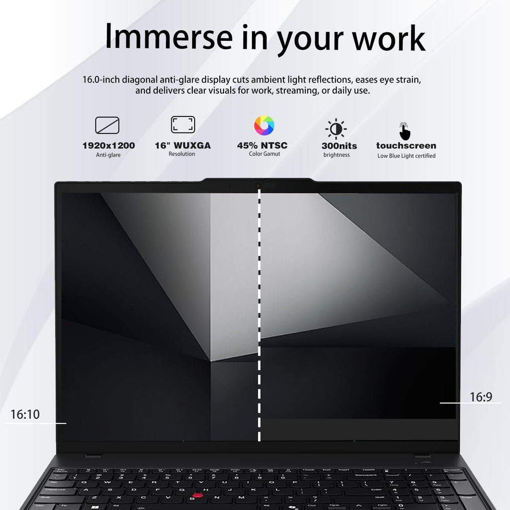 Ordinateur compact portable professionnel Lenovo ThinkPad E16 : écran tactile antireflet FHD+ 16 pouces, processeur AMD Ryzen 5 7535U, 32 Go de RAM DDR5, SSD de 1 To, Wi-Fi 6E, lecteur d’empreintes digitales, webcam rétroéclairée, Windows 11 Pro et