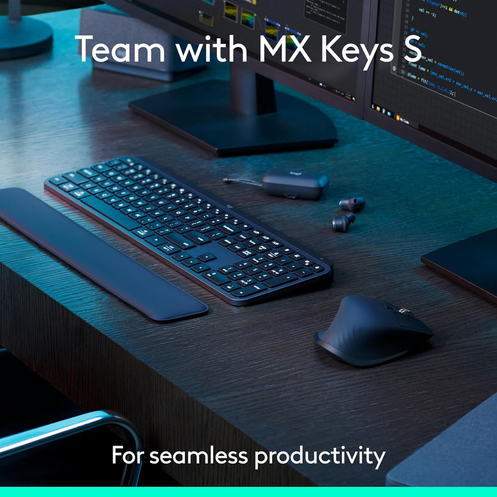 Souris à connectivité sans fil Logitech MX Master 3S Bluetooth Edition, sans récepteur USB - Défilement ultra-réactif, ergonomique, 8 000 DPI, suivi sur verre, clics silencieux, compatible doté de Apple Mac, PC Windows, Linux et Chrome - Graphite