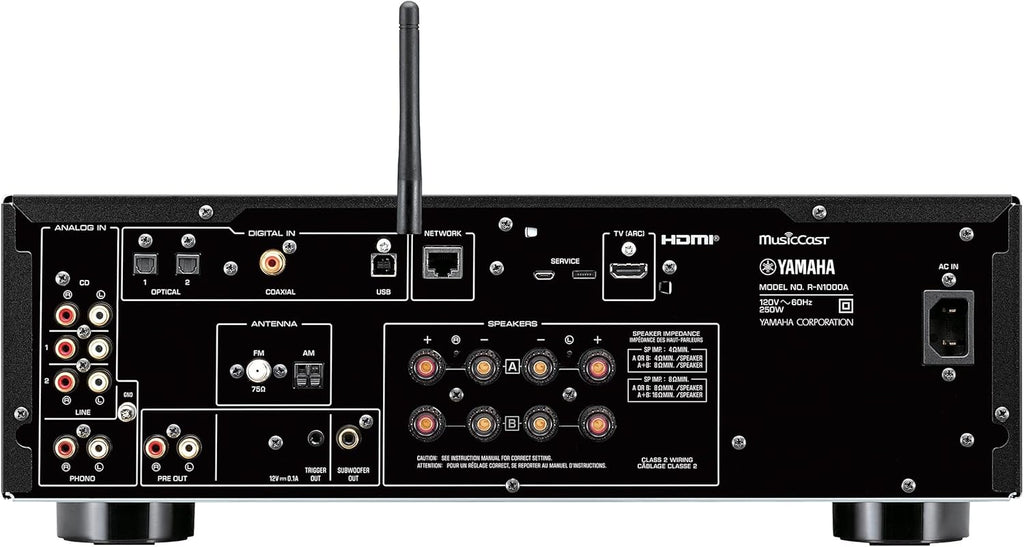 Récepteur réseau R-N1000A doté de entrée phono, HDMI et convertisseur numérique-analogique intégré (noir)