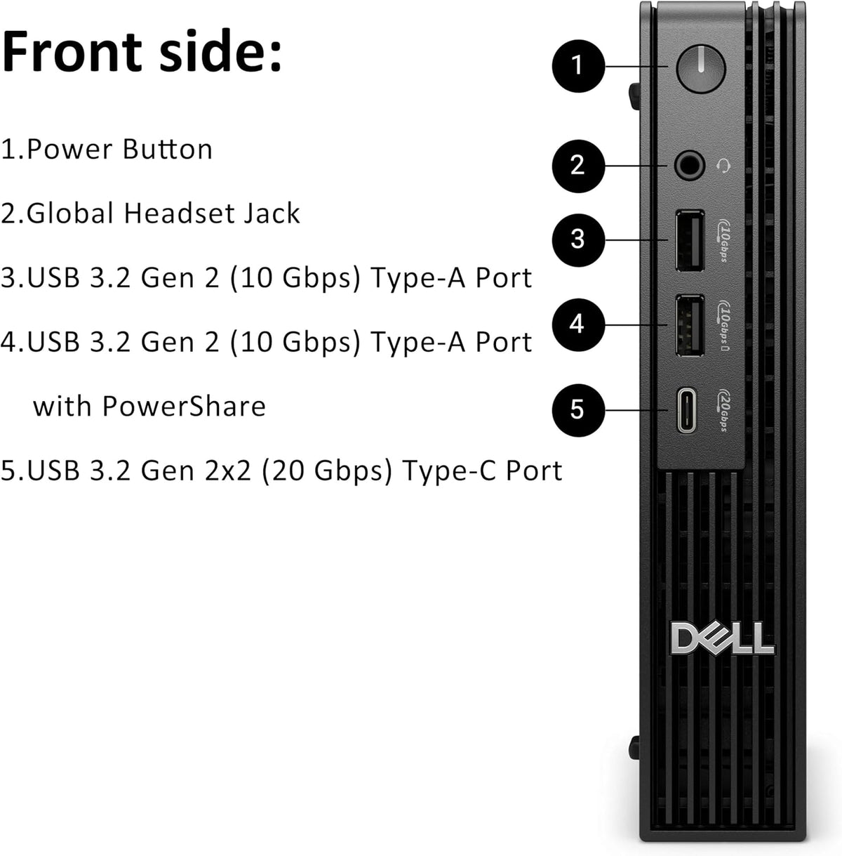 Mini PC Dell Pro Micro Plus (OptiPlex 7000 MFF nouvelle génération) : ordinateur de bureau professionnel, PC IA, processeur Intel Ultra 5 235T à 14 cœurs (supérieur à l'i7-13700T), 16 Go de RAM DDR5, SSD de 512 Go, Wi-Fi 6, Bluetooth, 4 ports…