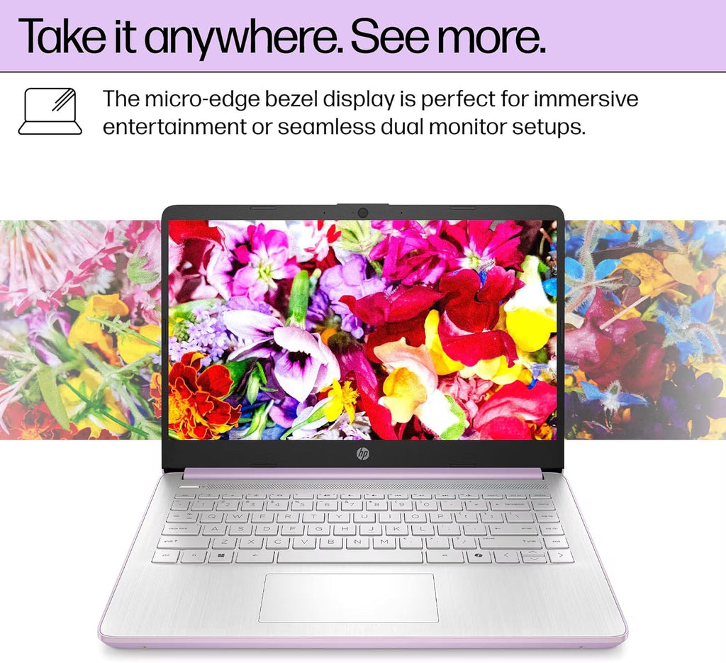 Ordinateur compact portable HP Ultrabook 14 pour le travail, les études et la maison (édition 2025), suite Microsoft Office et Windows 11 Professionnel à vie, processeur Intel quadricœur, 16 Go de RAM et 628 Go de stockage (128 Go UFS + 500 Go