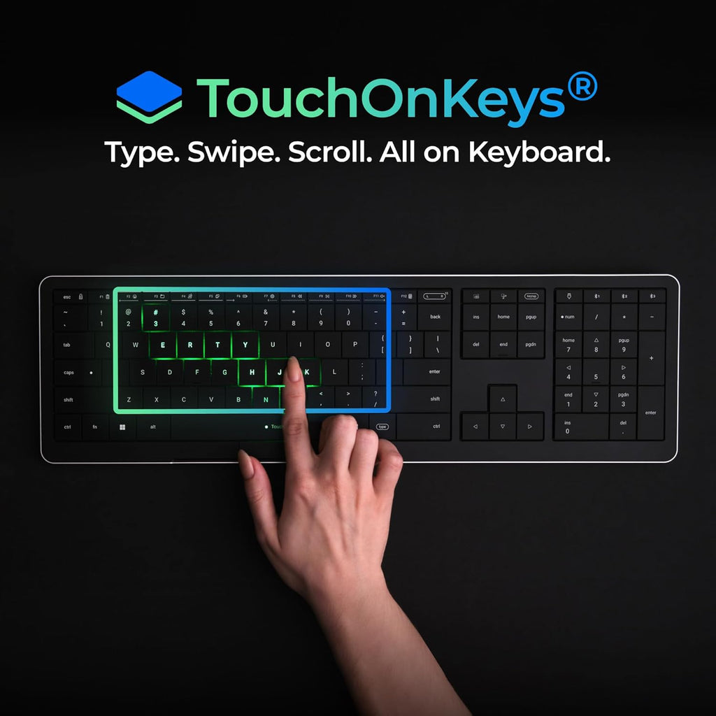CLVX 1 Windows | Clavier IA tactile et gestuel | Bluetooth et USB-C | Touches ciseaux silencieuses à profil bas | Rétroéclairage RGB interactif | Châssis en aluminium | Compatible Windows/Linux/Android – Modèle pratique