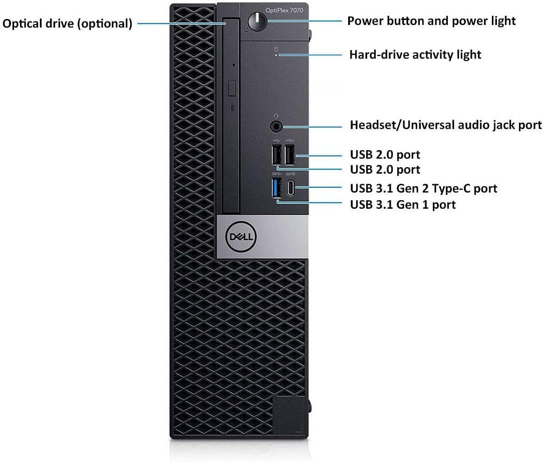 Ordinateur de bureau Dell OptiPlex 7070 SFF, processeur Intel Core i7-9700 à 8 cœurs (3,0 GHz allant jusqu'à 4,70 GHz), 32 Go de RAM DDR4, SSD NVMe M.2 de 1 To (neuf), Wi-Fi 6E intégré AX210, Windows 11 Pro, clavier et souris à connectivité sans fil…