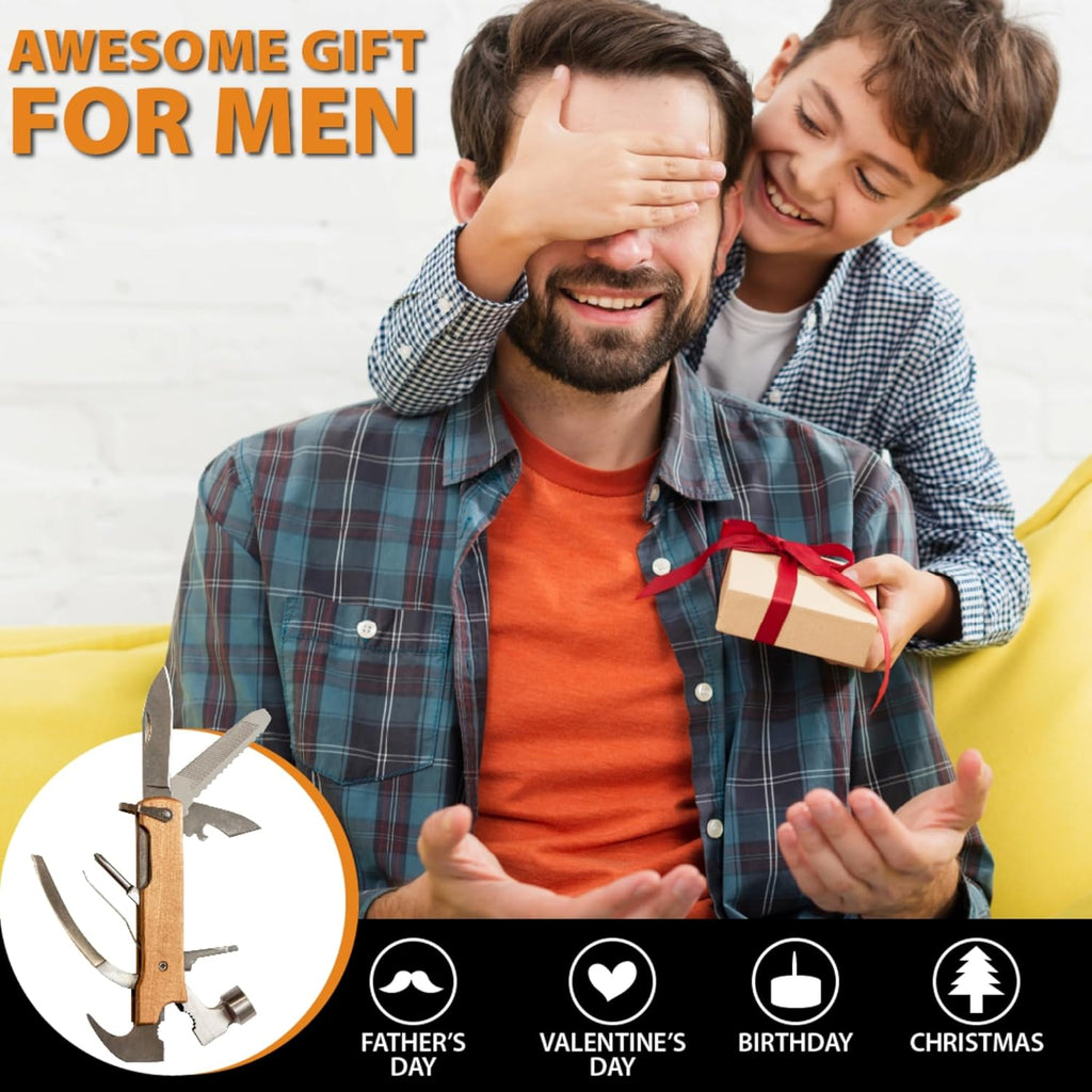 Marteau multifonction personnalisé tout-en-un, outil de survie, cadeau adapté à homme, petite attention à glisser dans une chaussette de Noël, cadeau pour mari, père, grand-père, fils, outil pour papa, cadeau d'anniversaire pour homme