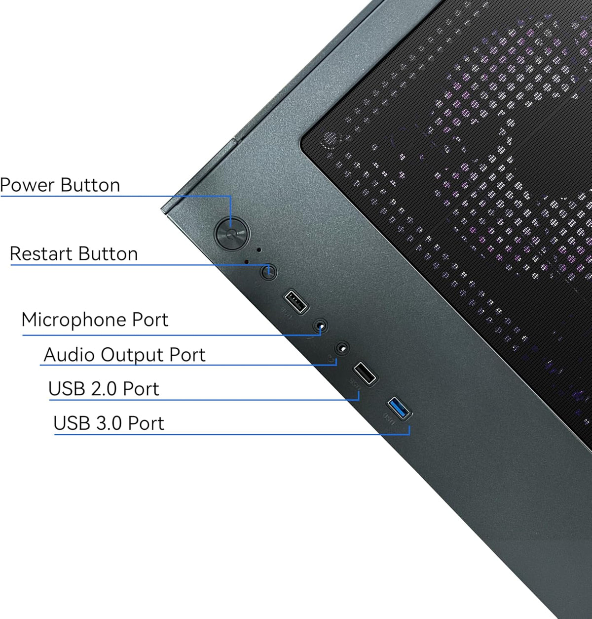 PC de bureau gaming Ryzen 7 5700X, RTX 5060, 32 Go de RAM DDR4, SSD M.2 NVMe 1 To, refroidissement liquide, ventilateurs ARGB, configuration bureautique pour la conception de jeux. – Modèle pratique