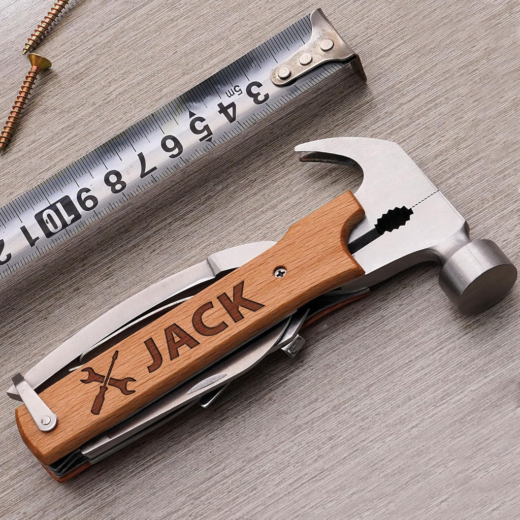 Marteau multifonction personnalisé tout-en-un, outil de survie, cadeau adapté à homme, petite attention à glisser dans une chaussette de Noël, cadeau pour mari, père, grand-père, fils, outil pour papa, cadeau d'anniversaire pour homme