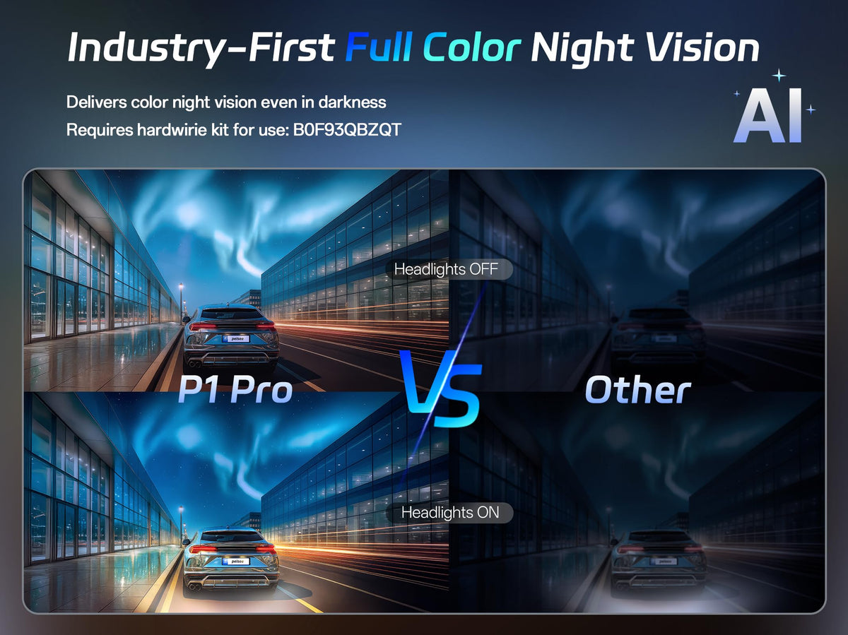 PELSEE P1 Pro 4K Double caméra embarquée doté de vision nocturne et GPS