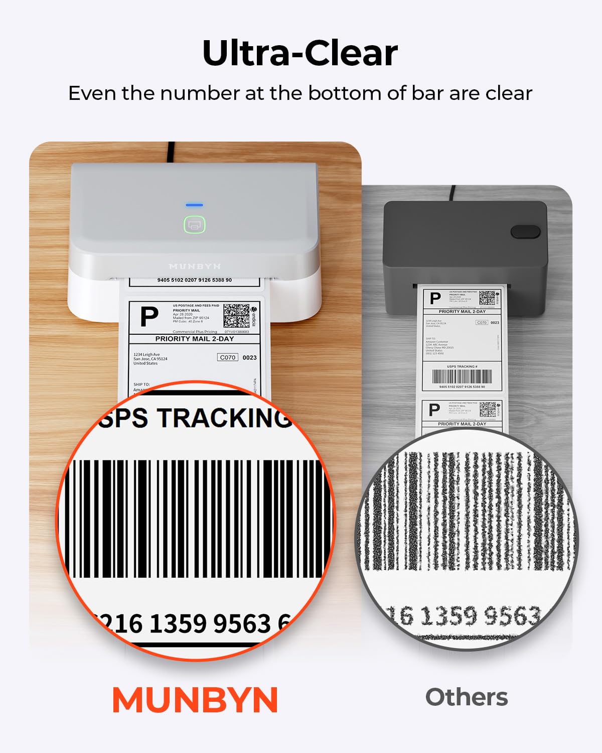 Imprimante d'étiquettes thermique Bluetooth MUNBYN RW403B - 4x6 à connectivité sans fil