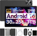 Tablette tactile | 14 pouces Android 16 | 30 Go de RAM, 256 Go de ROM | Écran IPS Full HD 1920 x 1200 | Batterie 10 000 mAh, charge rapide 30 W | Processeur octocœur | Wi-Fi 6, Bluetooth 5.4 | Double caméra | Clavier | Souris | Stylet | Étui | Casque