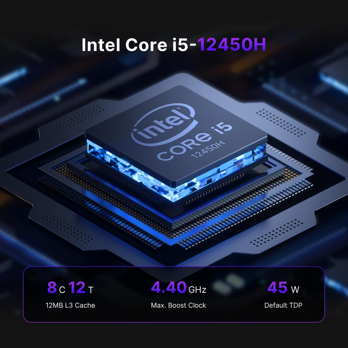 Mini PC BOSGAME P2 | Processeur Intel i5-12450H (12e génération, 8 cœurs) | 16 Go de RAM DDR4 | SSD NVMe 512 Go | Triple affichage 4K (HDMI/USB-C/DP) | Double port LAN 2,5 GHz | Wi-Fi 6 et Bluetooth 5.2 | Windows 11 Professionnel | Ordinateur de…