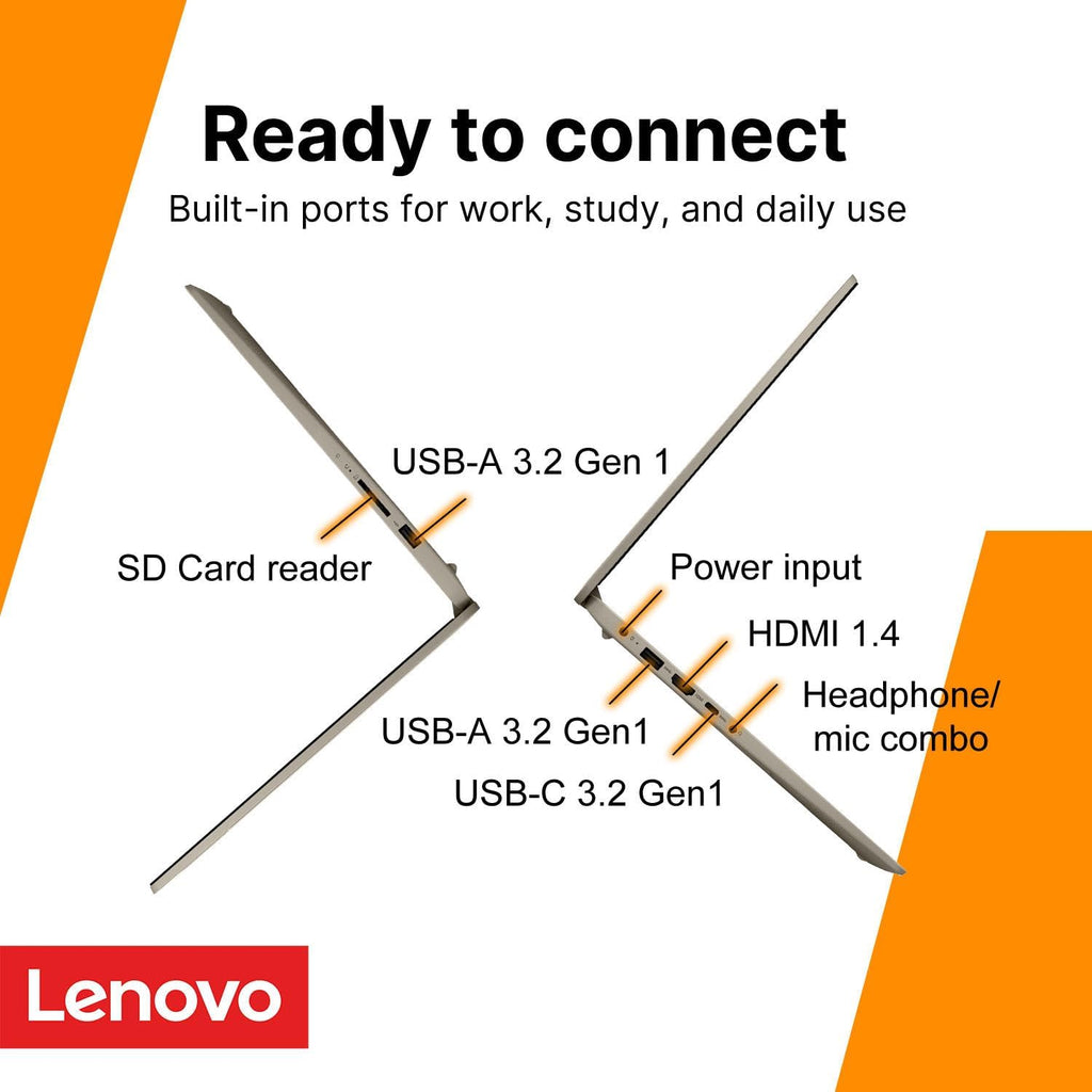 Ordinateur compact portable professionnel Lenovo IdeaPad 15,6 pouces • Microsoft Office 365 • 1,1 To de stockage • DDR4 • Processeur Intel double cœur • 1 To de stockage cloud et 128 Go de SSD • Wi-Fi 6 • Intelligence artificielle Copilot • HDMI •