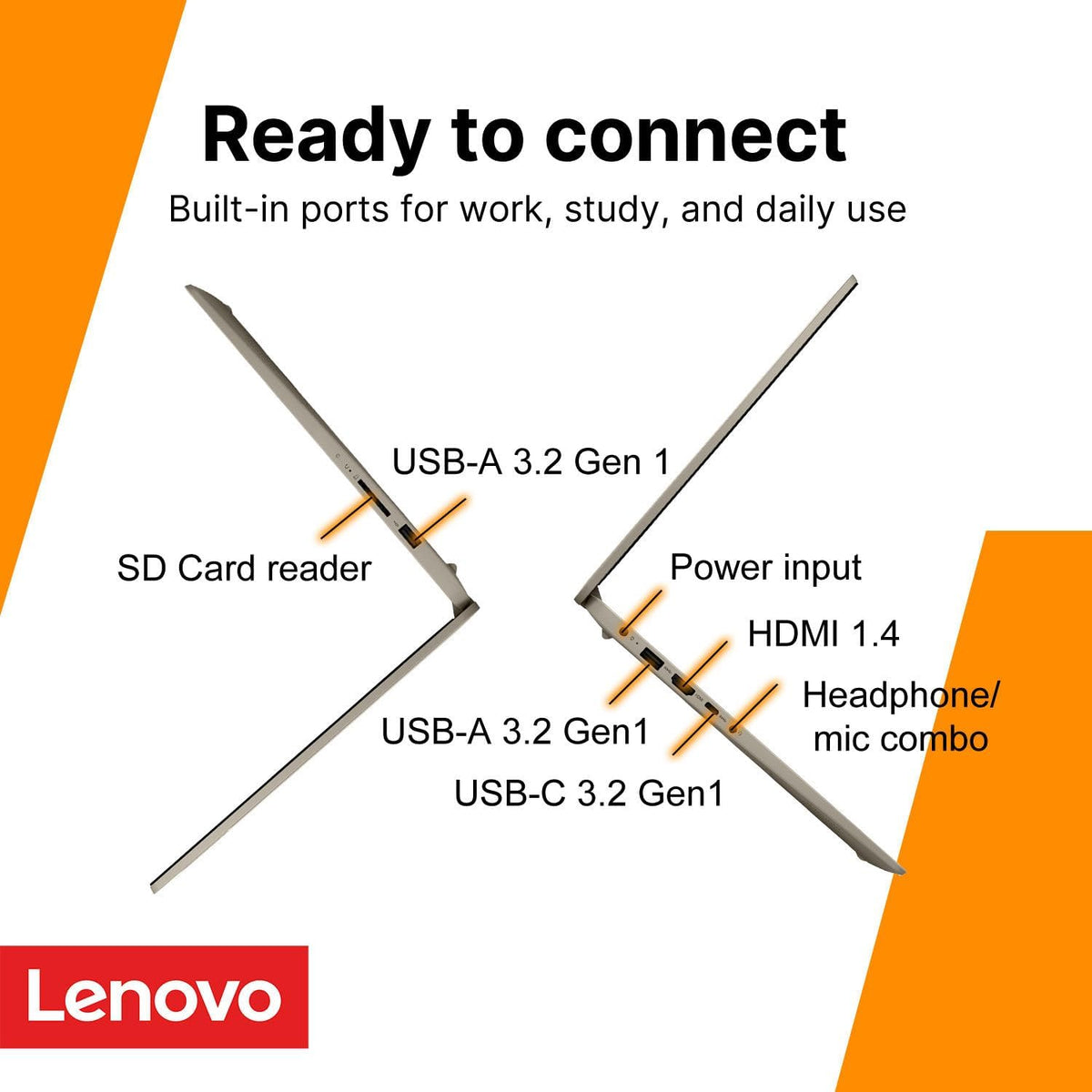 Ordinateur compact portable professionnel Lenovo IdeaPad 15,6 pouces • Microsoft Office 365 • 1,1 To de stockage • DDR4 • Processeur Intel double cœur • 1 To de stockage cloud et 128 Go de SSD • Wi-Fi 6 • Intelligence artificielle Copilot • HDMI •