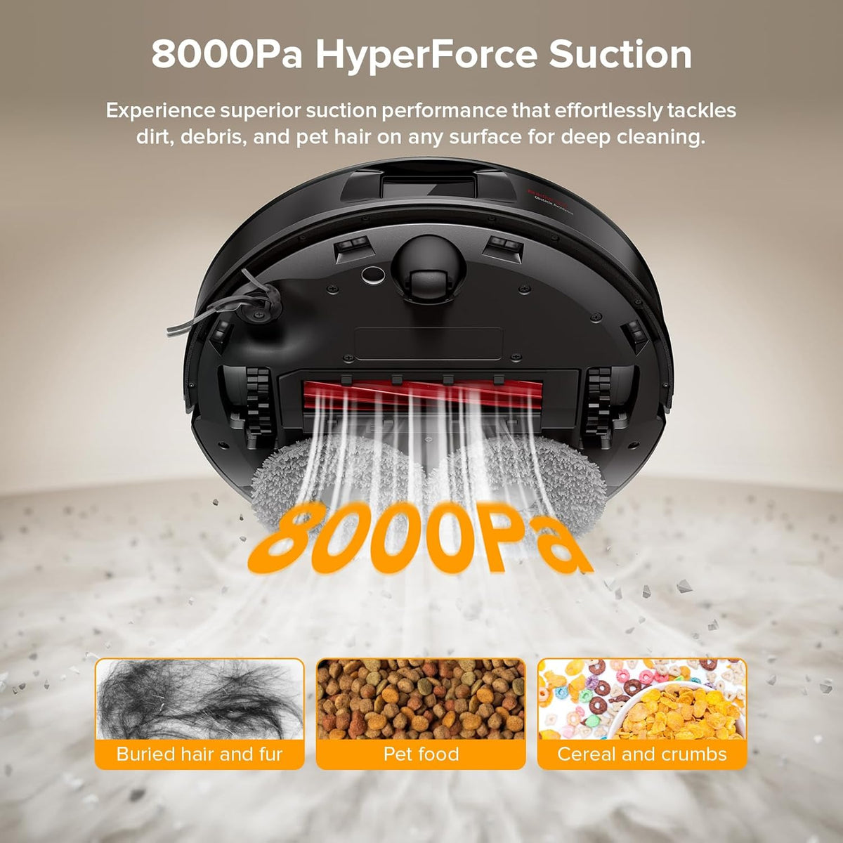Robot aspirateur et laveur de sols Roborock série Qrevo, aspiration de 8000 Pa, version améliorée du Qrevo S, brosses anti-emmêlement, évitement intelligent des obstacles, lavage automatique des sols, station d'accueil tout-en-un, serpillères…