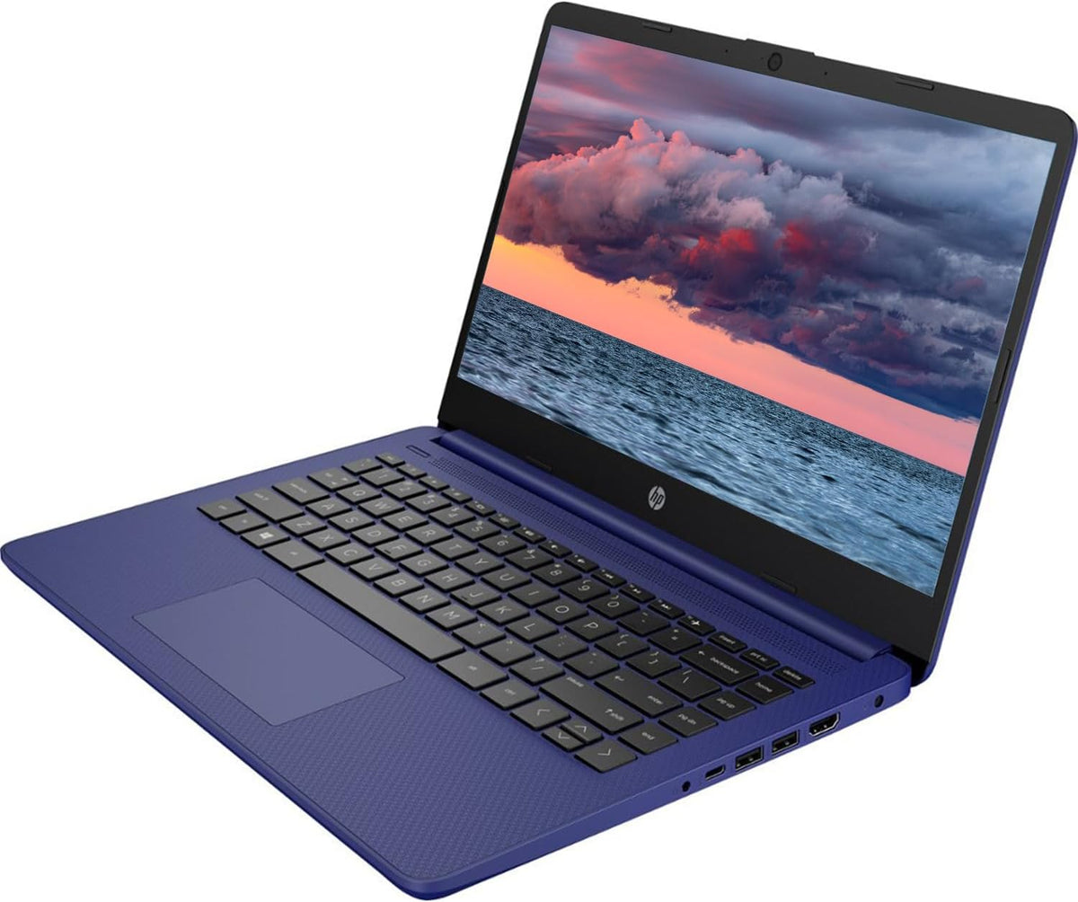 Ordinateur compact portable HP pour étudiants et professionnels, écran HD 14 pouces, processeur Intel Quad-Core N4120, 4 Go de RAM DDR4, 64 Go de stockage eMMC, abonnement d'un an à Office 365, webcam, lecteur de carte SD, HDMI, Wi-Fi, Windows 11