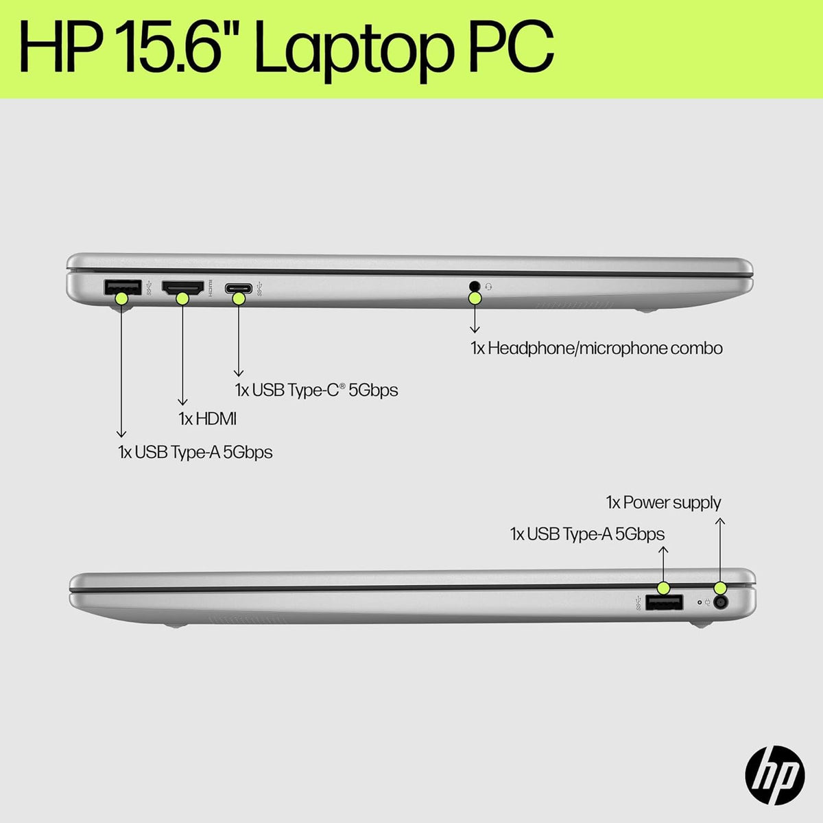 Ordinateur compact portable HP 15,6" FHD Édition 2026 avec Copilot AI, 16 Go de RAM, SSD de 512 Go, processeur Intel, autonomie longue durée, poids léger (1,65 kg), Microsoft 365, Windows 11 pour étudiants et Office, câble RJ45