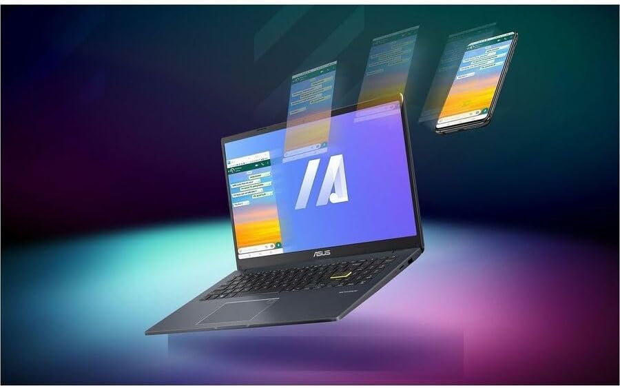 ASUS Vivobook Go Slim 15,6" - Ordinateur compact portable fin et compact portable pour étudiants - Processeur Intel Dual Core N4500, 4 Go de RAM, SSD de 128 Go, Windows 11, Noir étoilé L510KA-ES04