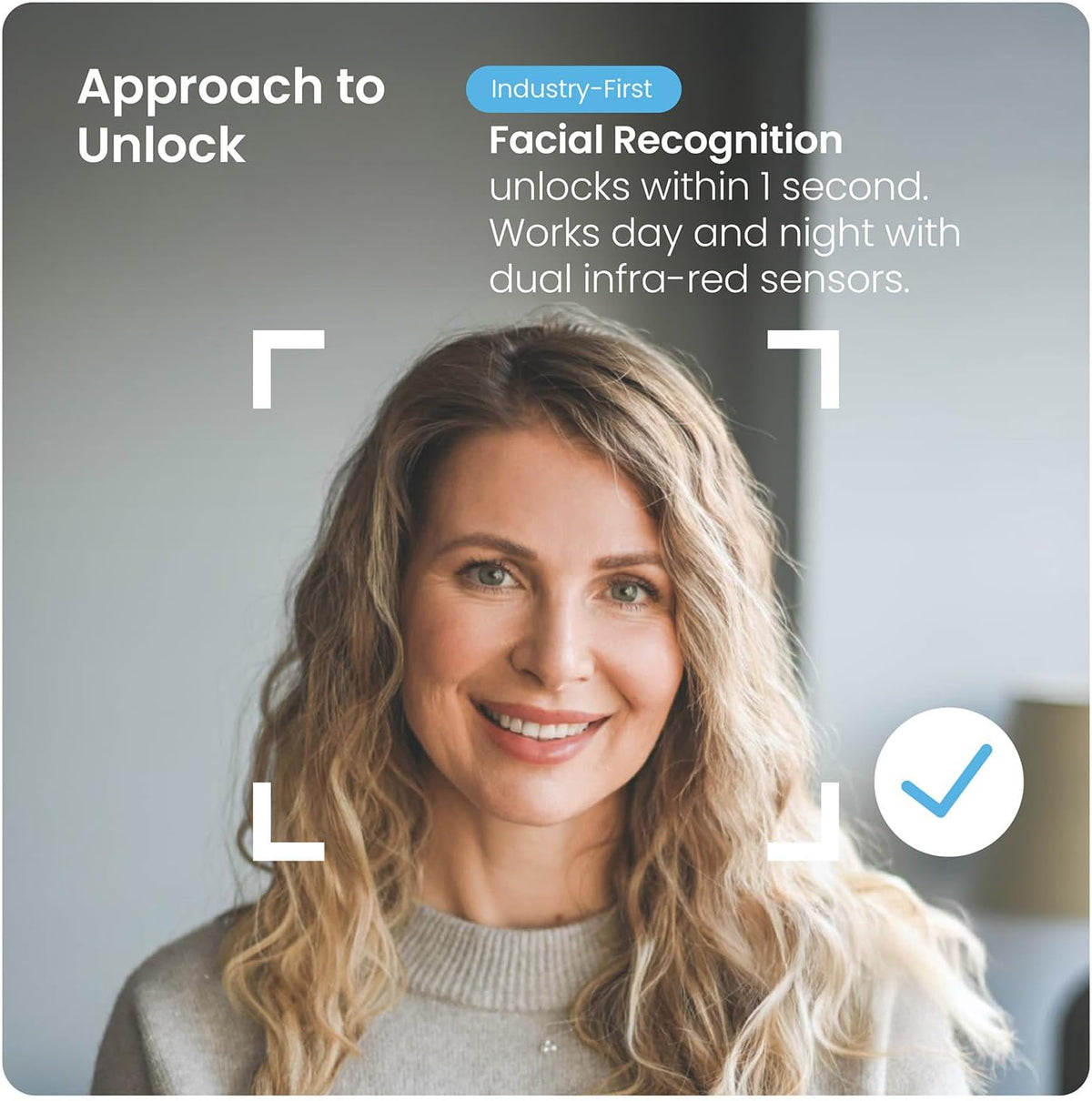 Serrure connectée Lockly Visage Zeno Series, serrure d'entrée sans clé par reconnaissance faciale et empreinte digitale, pêne dormant Wi-Fi intégré compatible doté de Apple Home Key, clavier PIN Genie, contrôle à distance via application…