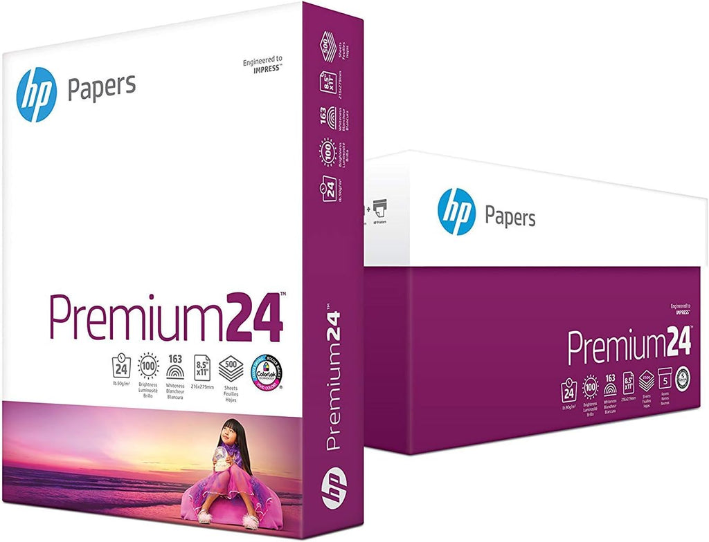 Papier pour imprimante HP | Format 8,5 x 11 pouces | qualité soignée 24 lb | Palette de 32 caisses - 160 000 feuilles | Blanc 100 | Fabriqué aux États-Unis - Certifié FSC | 112400P