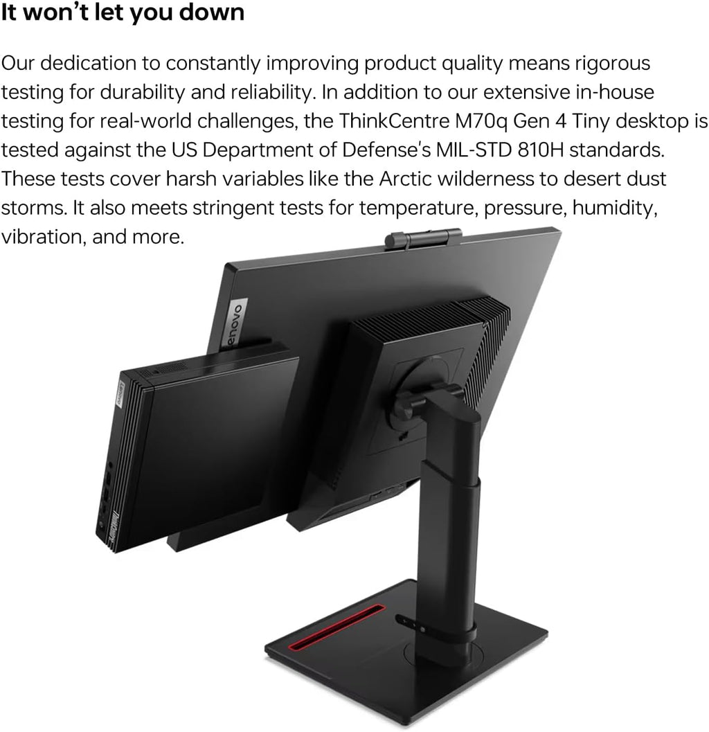 Ordinateur de bureau professionnel ultra-au format compact Lenovo ThinkCentre M70q Gen 4 MFF 1L, 32 Go de RAM DDR5, SSD PCIe de 1 To, processeur Intel Core i5-13400T à 10 cœurs (supérieur au i7-12700T), Wi-Fi 6, HDMI, DisplayPort, Windows 11 Pro…