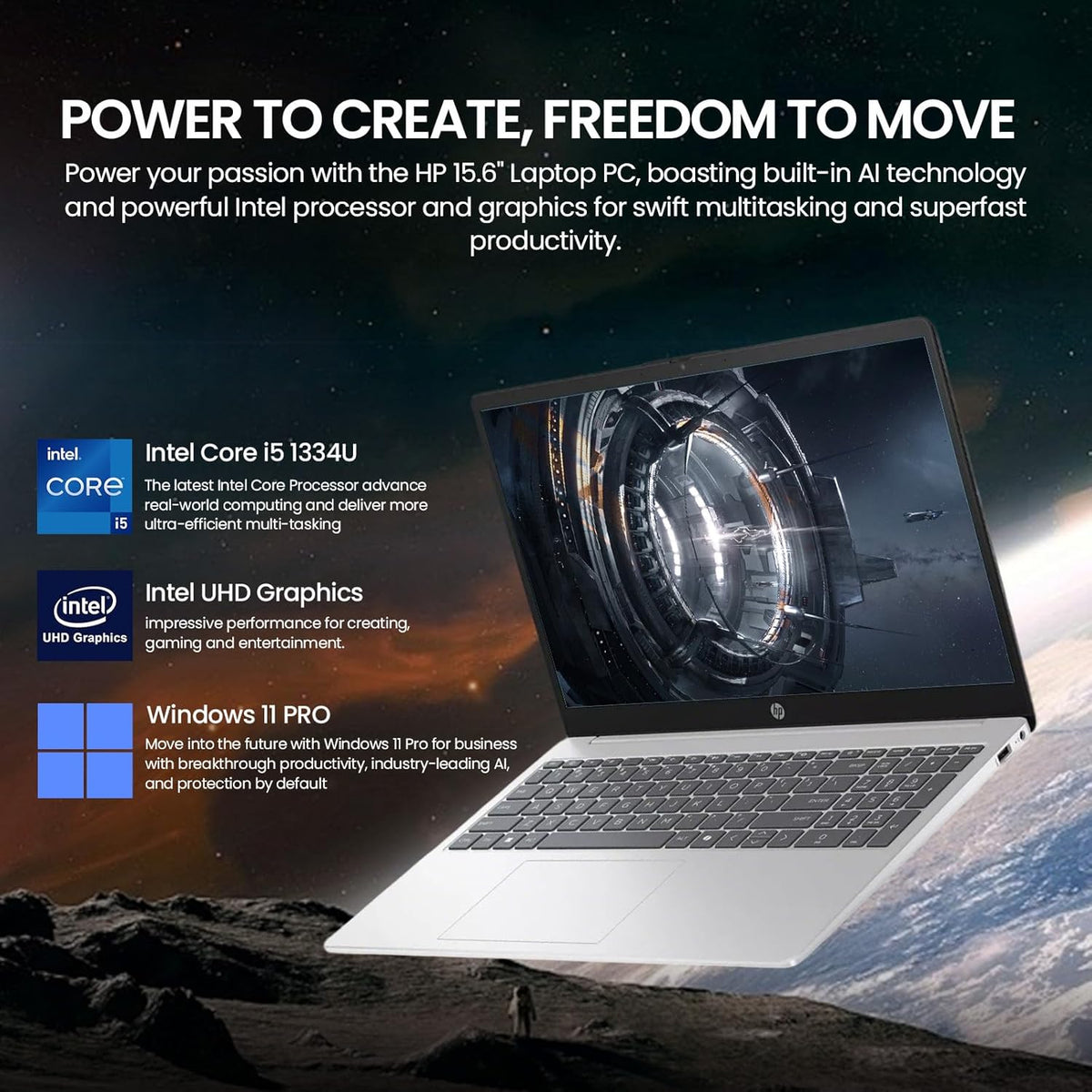 Ordinateur compact portable HP 15 pouces tactile FHD IPS, idéal pour les étudiants et les professionnels, processeur Intel Core i5 à 10 cœurs de 13e génération (supérieur à l'i7-1255U), Windows 11 Pro, pavé numérique, argent, 8 Go de RAM, SSD de 512