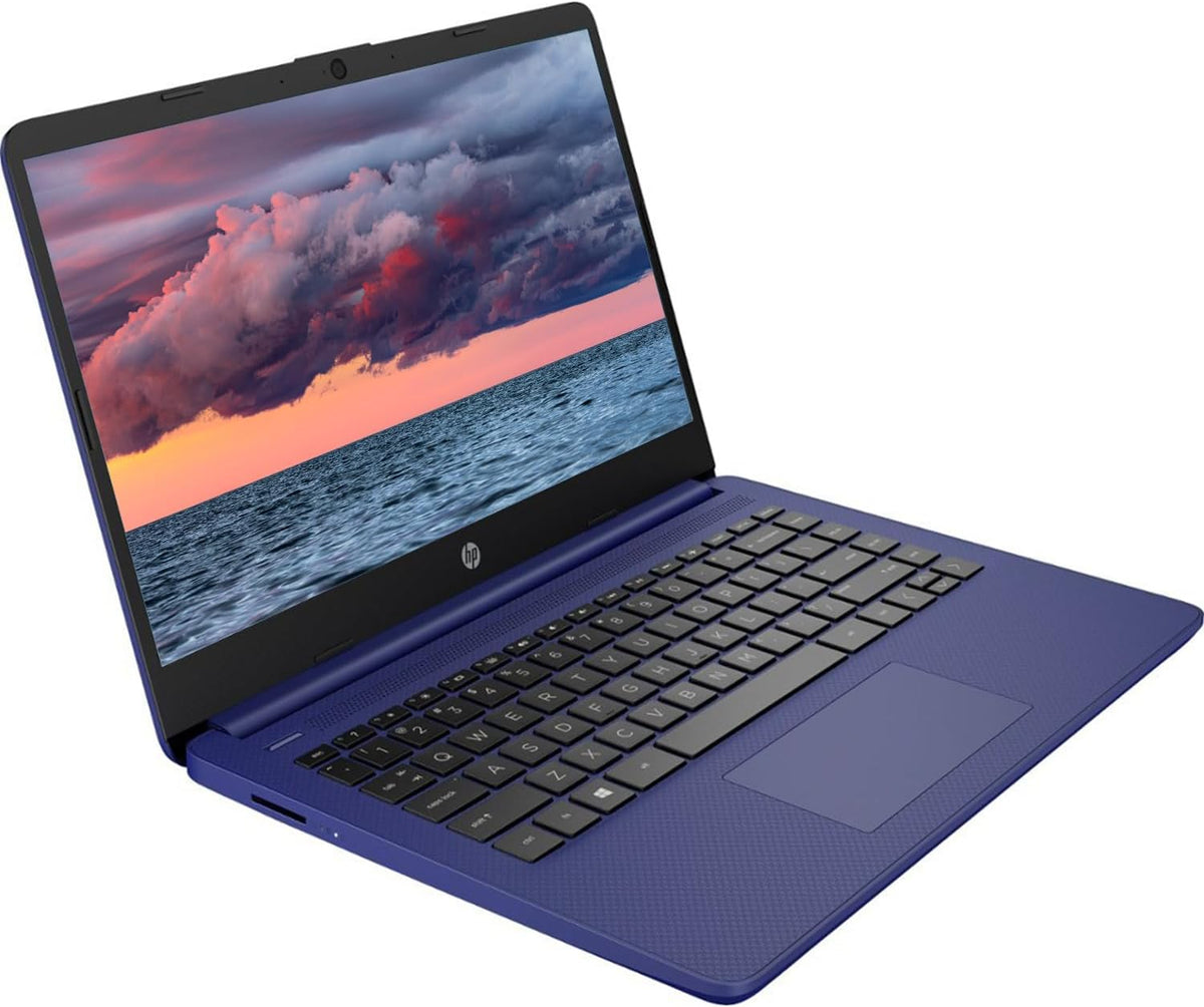 Ordinateur compact portable HP pour étudiants et professionnels, écran HD 14 pouces, processeur Intel Quad-Core N4120, 4 Go de RAM DDR4, 64 Go de stockage eMMC, abonnement d'un an à Office 365, webcam, lecteur de carte SD, HDMI, Wi-Fi, Windows 11