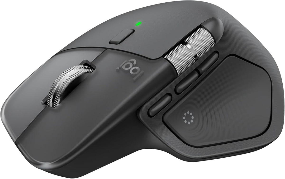 Logitech MX Master 4, souris à connectivité sans fil ergonomique doté de retour haptique performant, défilement ultra-réactif, chargement USB-C, Bluetooth, Windows, macOS - Graphite