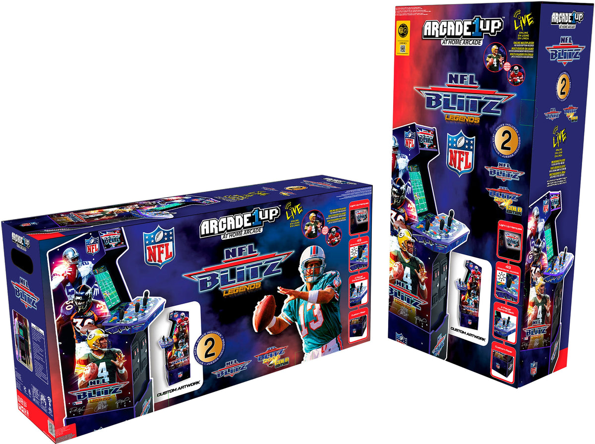 Arcade1Up – Salle d'arcade NFL Blitz doté de estrade et enseigne lumineuse – Multi