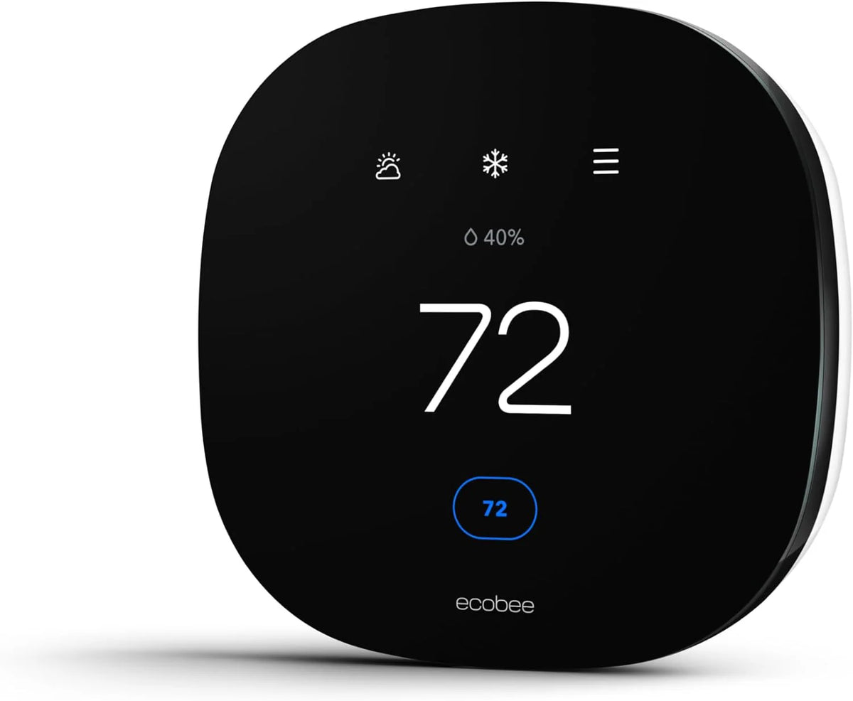Thermostat intelligent Lite - Thermostat Wi-Fi programmable - Compatible doté de Siri, Alexa et Google Assistant - Certifié Energy Star - Installation facile - Noir (Black/ecobee3 Lite SmartThermostat/Thermostat + Thermostat intelligent à commande…