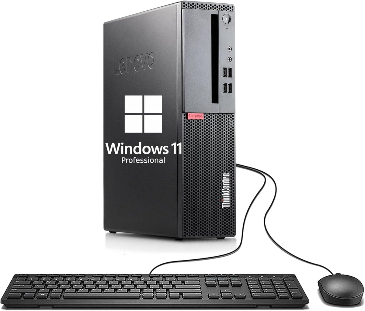 Ordinateur de bureau Lenovo ThinkCentre M710S SFF, processeur Intel Core de 6e génération à 3,70 GHz, 8 Go de RAM, SSD de 256 Go, carte graphique, clavier et souris, Wi-Fi, Bluetooth, Windows 11 Pro (reconditionné) – Modèle pratique
