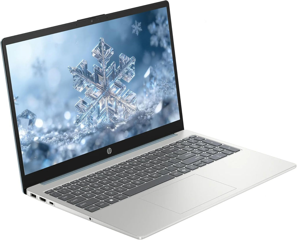 Ordinateur compact portable professionnel HP 15,6" FHD tactile, Windows 11, 32 Go de RAM, SSD 1 To, processeur Intel i3-N305 à 8 cœurs, compatible avec l'intelligence artificielle Copilot, écouteurs PLUSERA et hub 8-en-1 inclus, bleu clair de lune