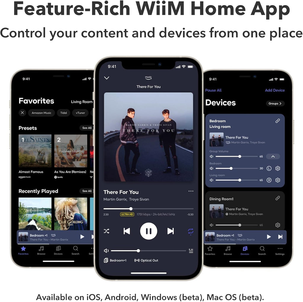 Récepteur WiiM Pro AirPlay 2, Google Cast Audio, streamer multiroom WiFi compatible doté de Alexa, Siri et Google Assistant. Diffusez de l'audio haute résolution depuis Spotify, Amazon Music, Tidal et bien plus encore.