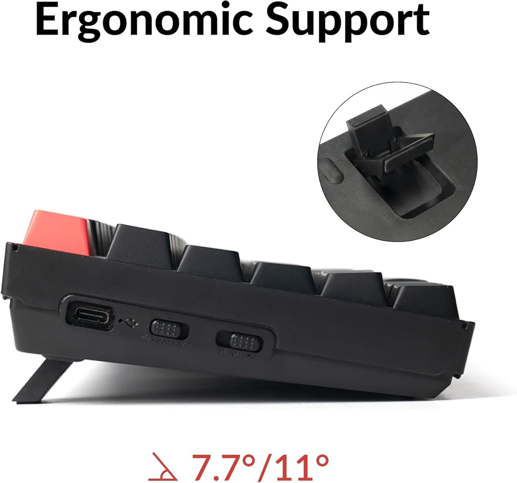 Clavier mécanique à connectivité sans fil Keychron K10 QMK, format standard, Bluetooth/doté de connectivité filaire, touches remplaçables à chaud, doté de commutateurs Keychron Super Brown, rétroéclairage RGB et touches PBT pour Mac/Windows…
