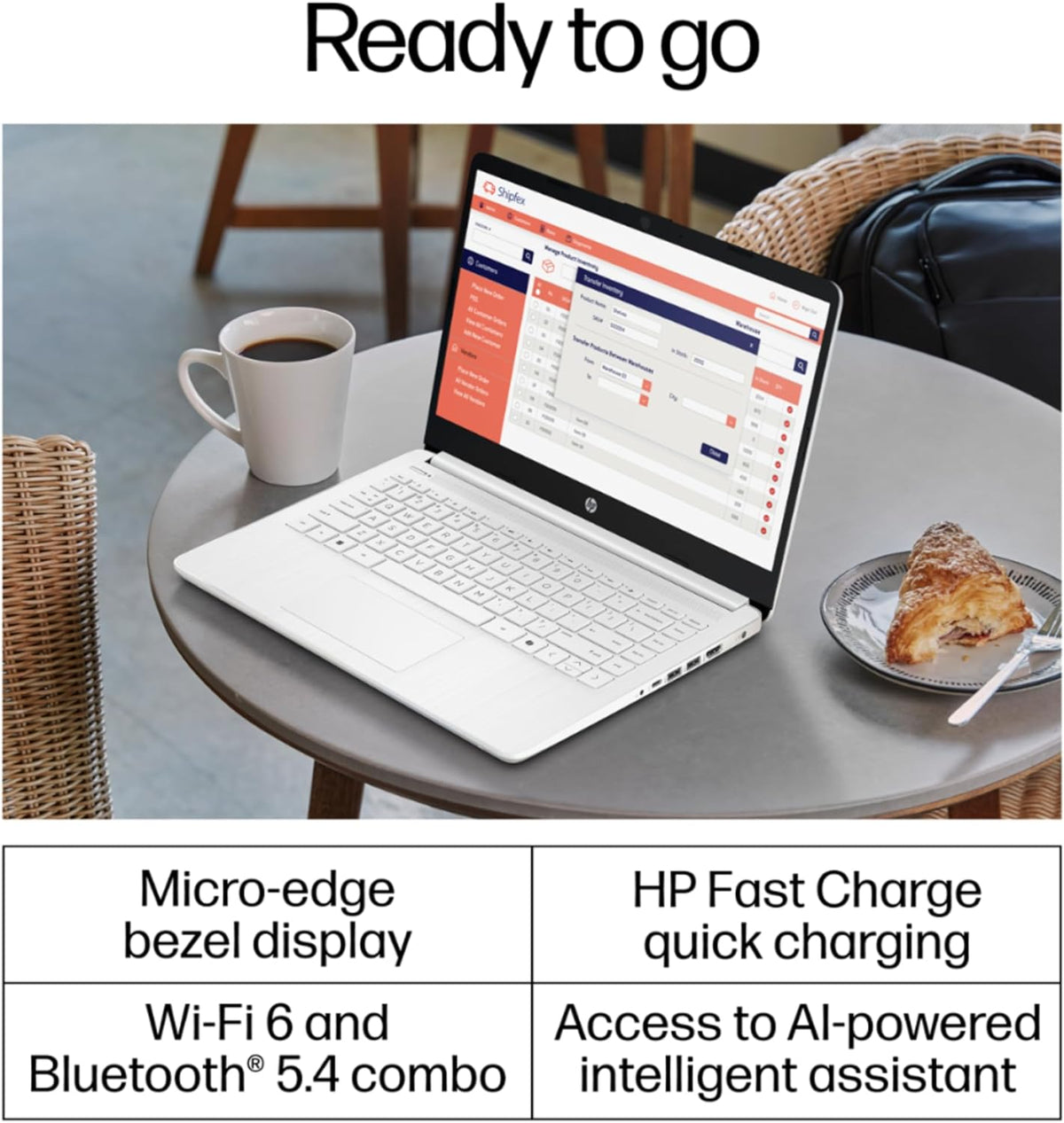 Ordinateur compact portable HP ultra-fin pour étudiants et professionnels | 1 an d'abonnement à Office 365 | Processeur Intel quadricœur, 8 Go de RAM | 1,6 To de stockage (1 To dans le cloud, 512 Go de disque dur externe et 128 Go de SSD) | Windows