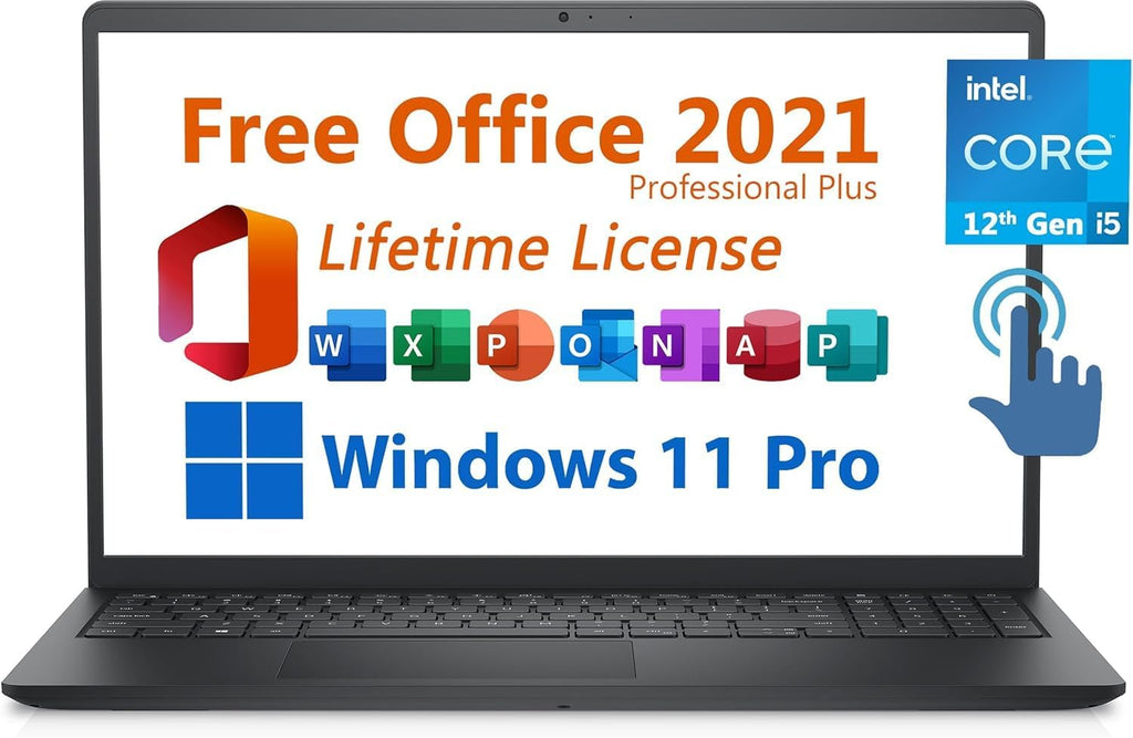 Ordinateur compact portable professionnel Dell Inspiron 15, écran tactile FHD 15,6 pouces, licence Microsoft Office à vie, processeur Intel Core i5-1334U à 10 cœurs, 16 Go de RAM, SSD de 1 To, carte graphique Intel UHD, Windows 11 Professionnel